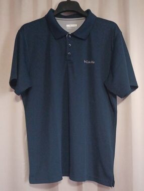 Columbia Men's Utilizer Performance Polo Shirt Short Sleeve Navy Blue Size Large